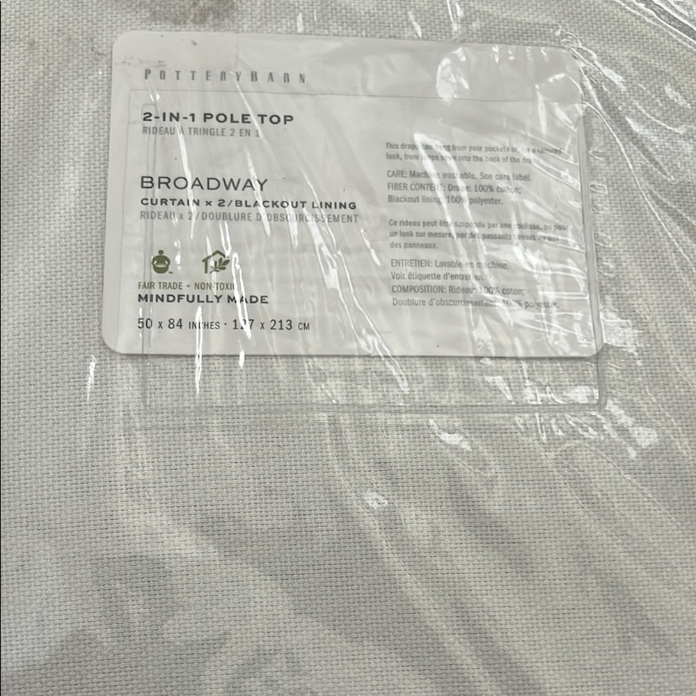 Pottery Barn Broadway Curtain in Elegant white.